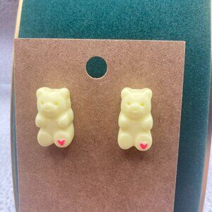 Scummy Bear Yellow Stud Earrings